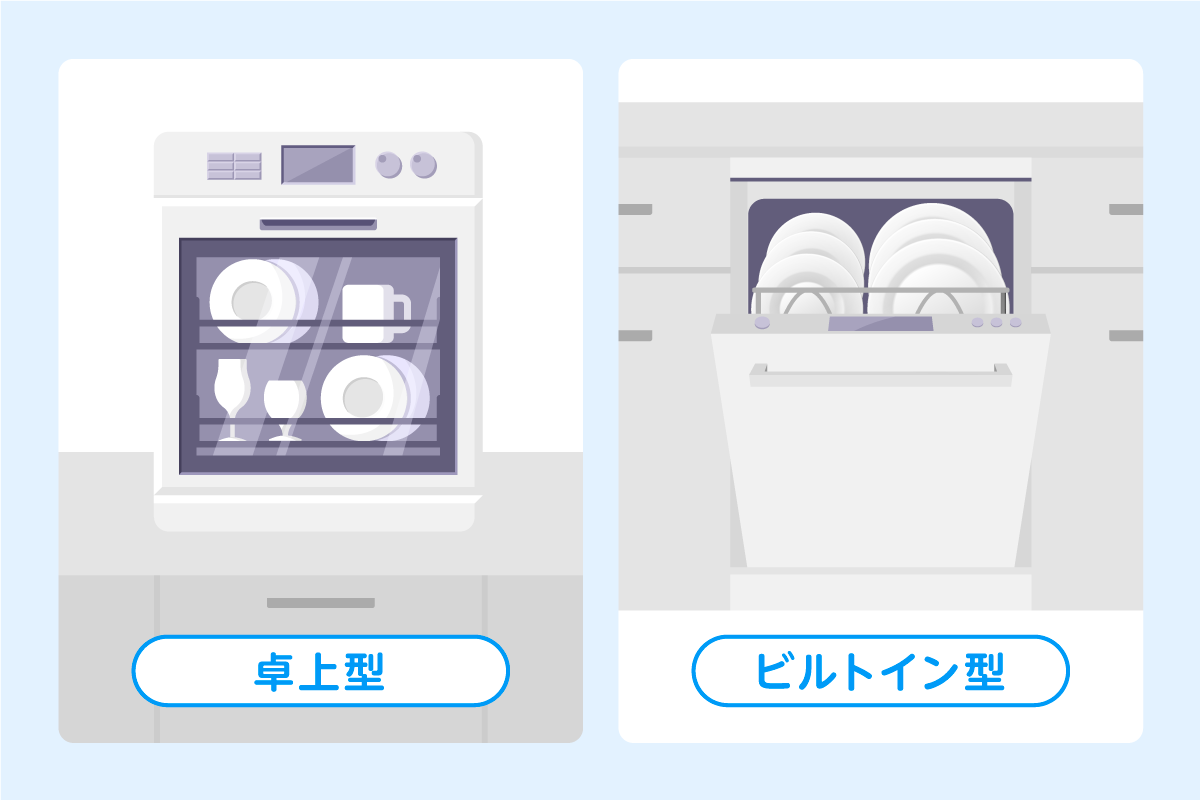 食洗機はタイプ（卓上型・ビルトイン型）によって捨て方が違う！