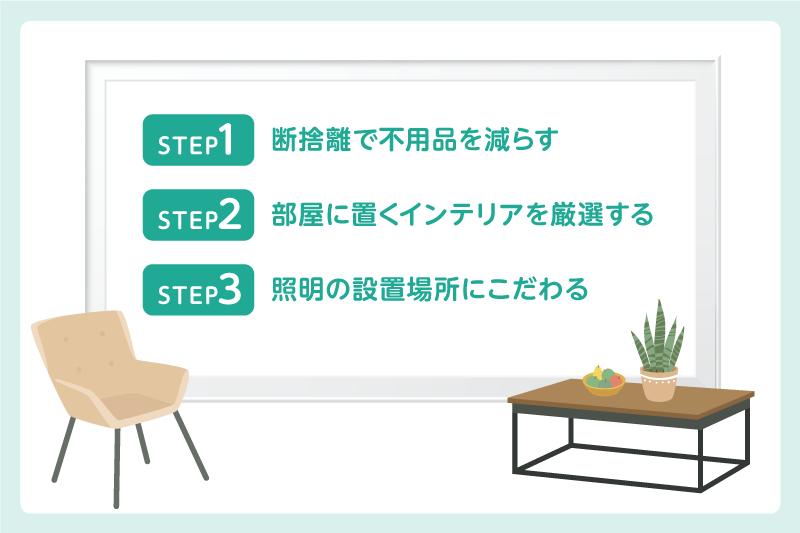 シンプリストの部屋作りをステップごとに解説