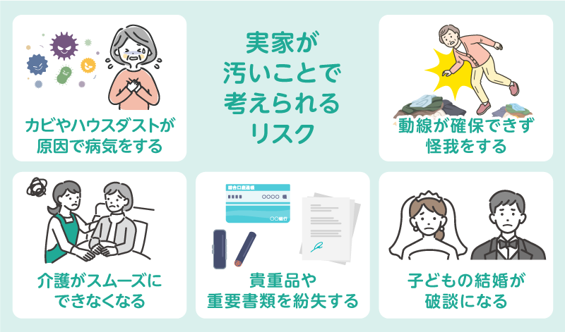 実家が汚いことで考えられるリスク