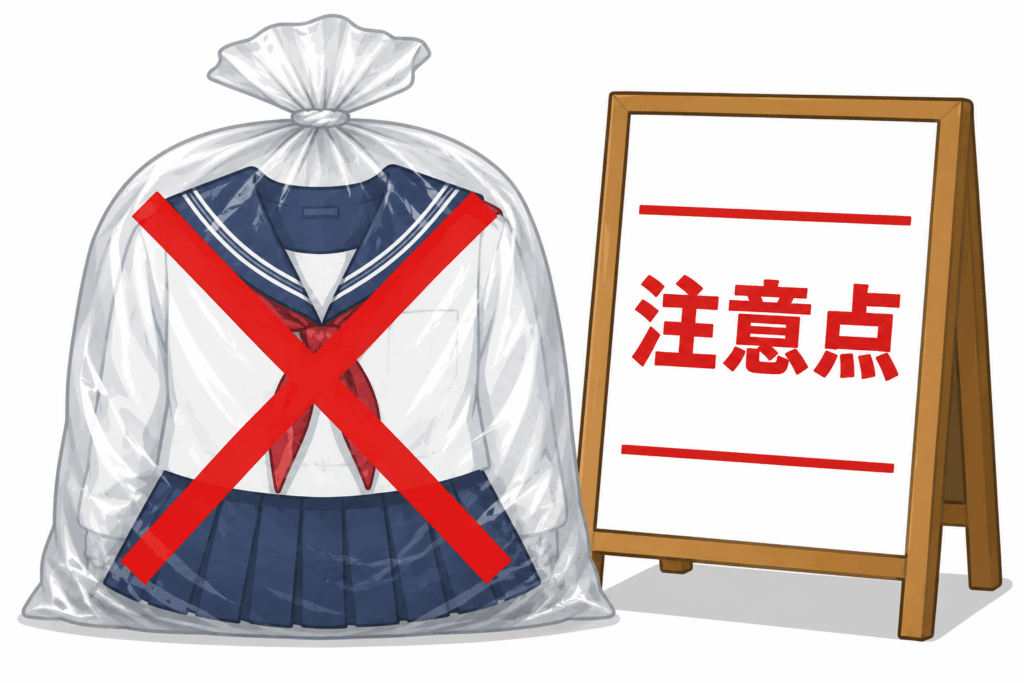 制服はそのまま捨てても大丈夫?処分時の注意点